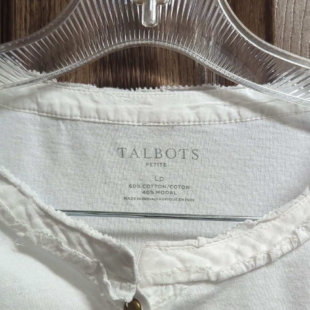 Talbots Off-White Buttoned Top - Picture 2 of 3